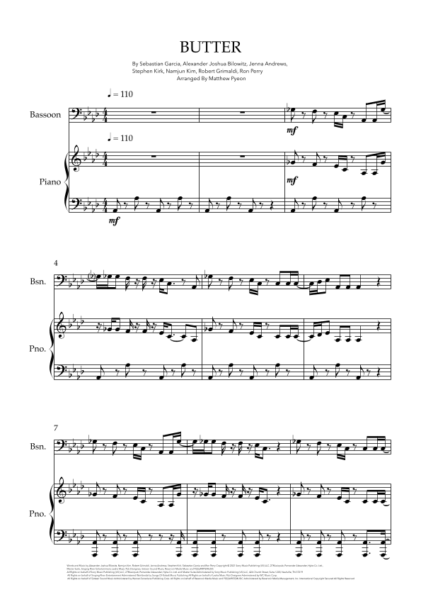 Butter (arr. Matthew pyeon)