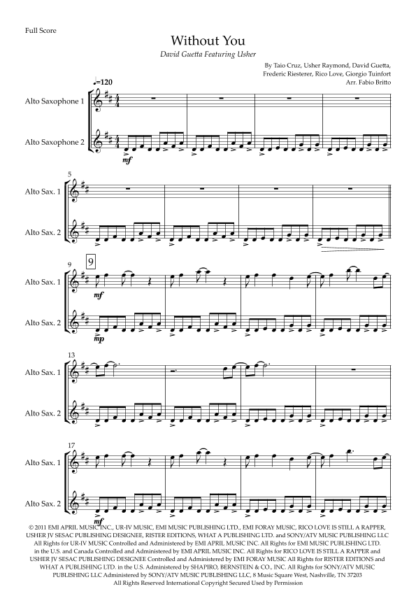 Without You (arr. Fabio Britto)