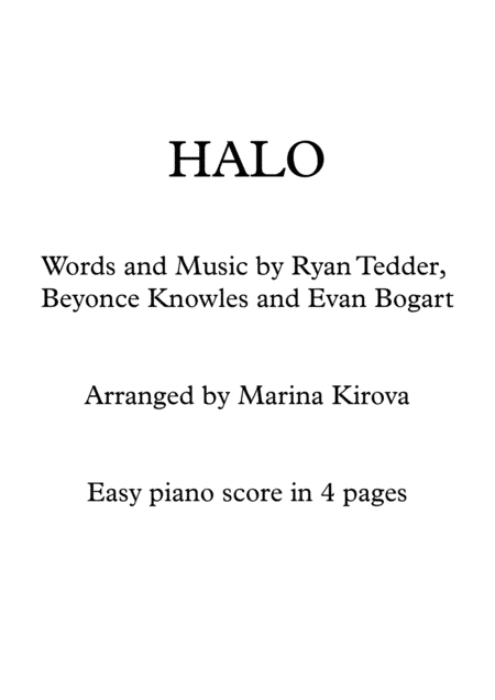 Halo (arr. Arranged by Marina Kirova)