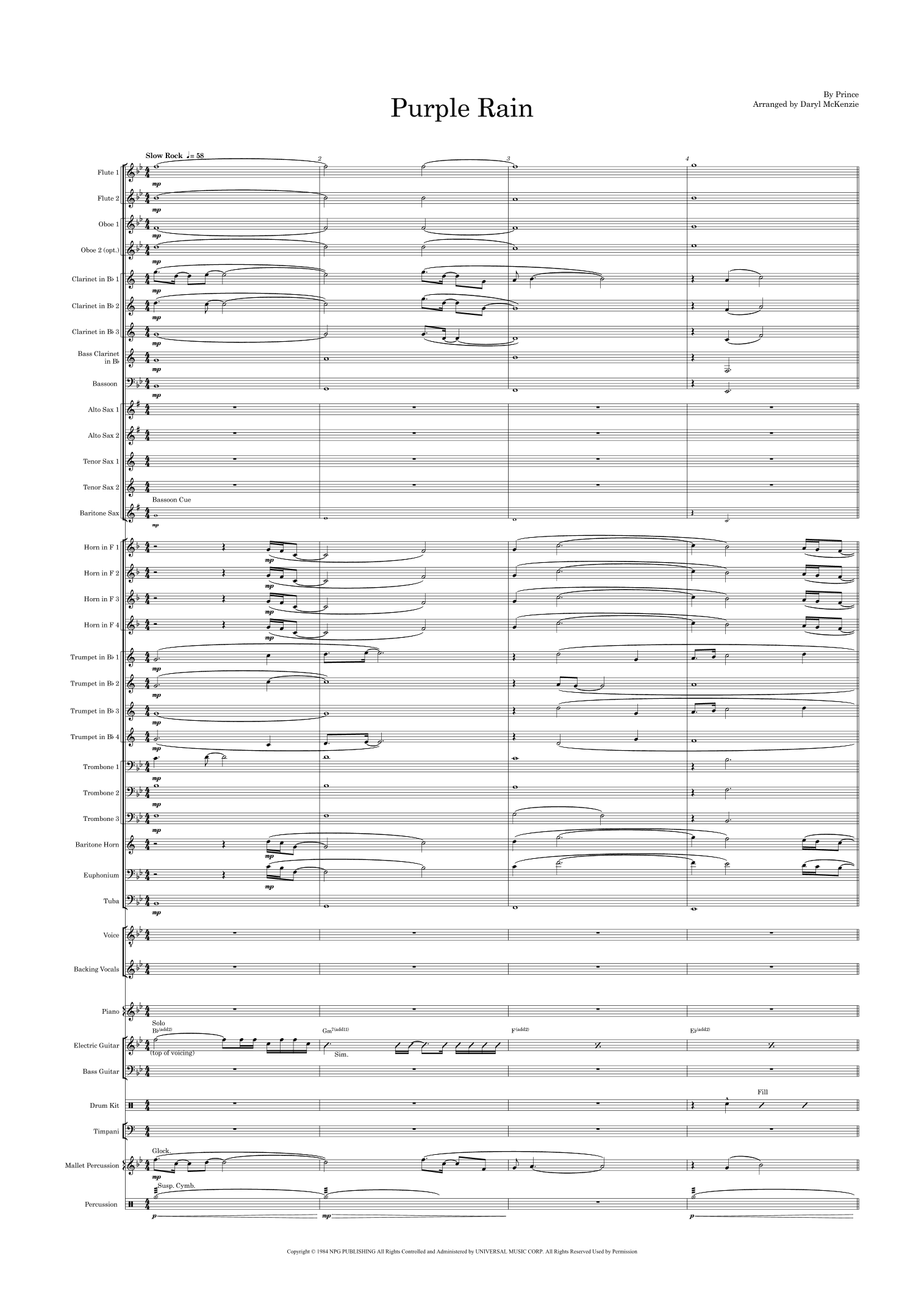 Purple Rain (arr. Daryl McKenzie)