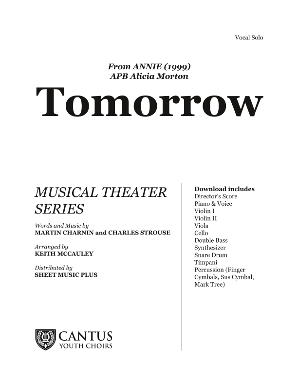 Tomorrow (arr. Keith McCauley)