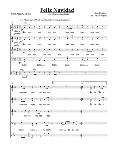 Feliz Navidad (arr. Paul Langford)