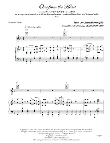 One From The Heart (arr. Patrick Sheehan)