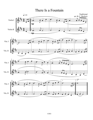 There Is a Fountain (Violin Duet) (arr. B. C. Dockery)