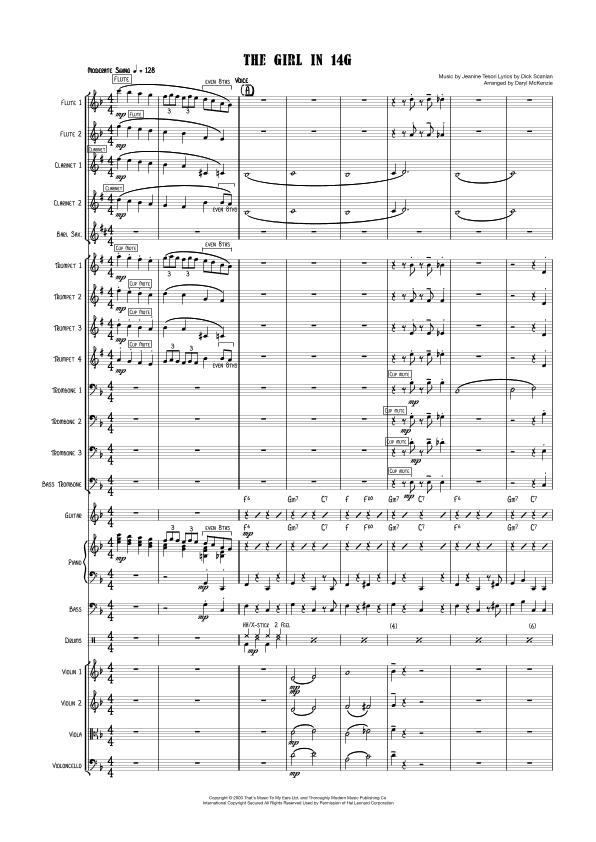 The Girl In 14g (arr. Daryl McKenzie)