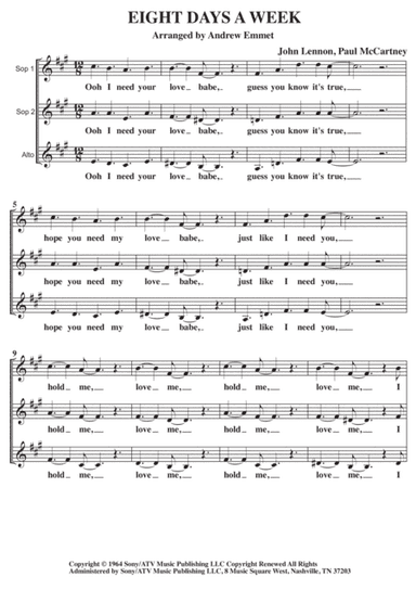 Eight Days A Week (arr. Andrew Emmet)