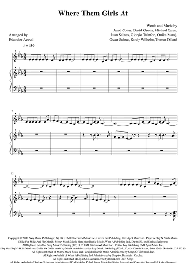 Where Them Girls At (arr. Eskander Aceval)