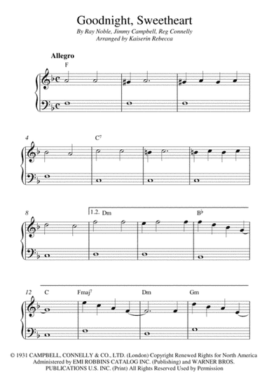 Goodnight Sweetheart (arr. Kaiserin Rebecca)