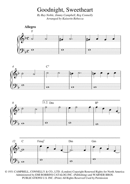 Goodnight Sweetheart (arr. Kaiserin Rebecca)