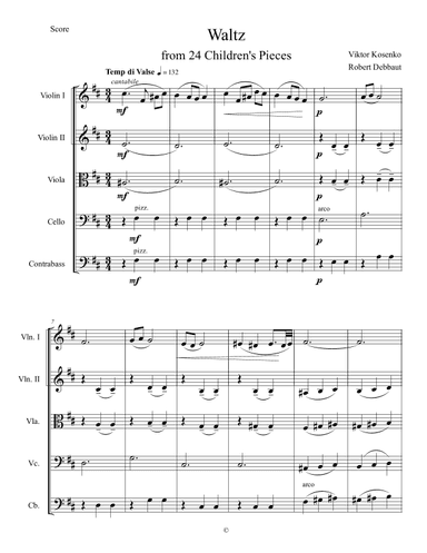 Waltz - Score Only (arr. Robert Debbaut)