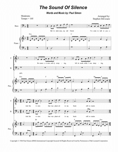 The Sound Of Silence (arr. Stephen DeCesare)