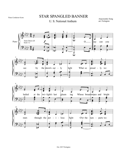 "Star Spangled Banner" / US National Anthem for String Orchestra (arr. Paul Ferington)