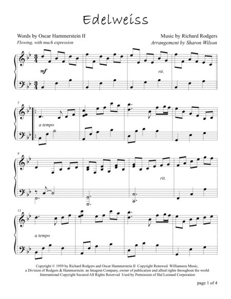 Edelweiss (arr. Sharon Wilson)