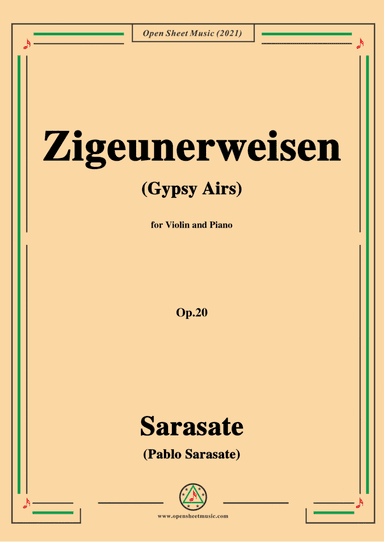 Sarasate-Zigeunerweisen(Gypsy Airs),Op.20,for Violin and Piano (arr. Open Cloud)
