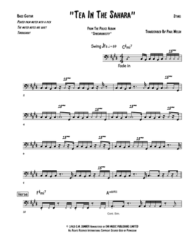 Tea In The Sahara (arr. Accubass)