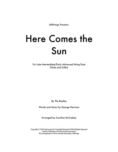 Here Comes The Sun (arr. Caroline McCaskey)