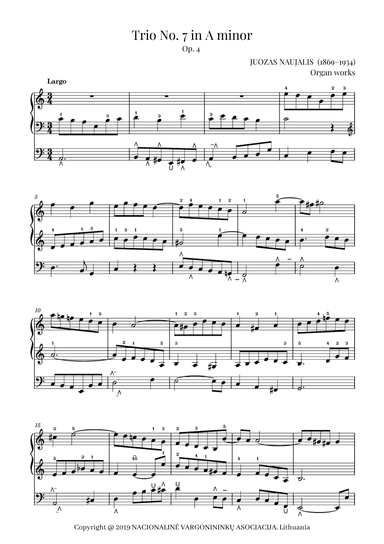 Trio No. 7 in A minor, Op. 4 by Juozas Naujalis (1869–1934)