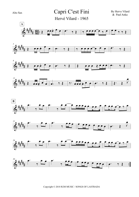 Kiss Tomorrow Goodbye A/k/a Capri C'est Fini (arr. Leo Silva)