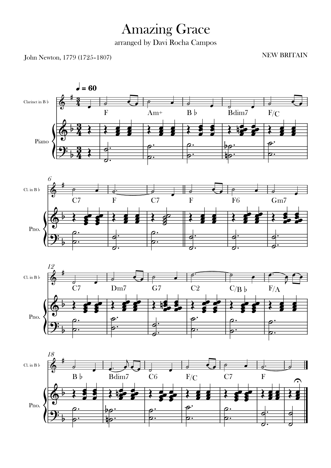 Amazing Grace (arr. Davi Rocha Campos)