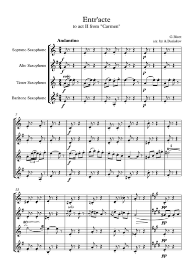 Entr'acte to act II from "Carmen" (arr. A.Buriakov)
