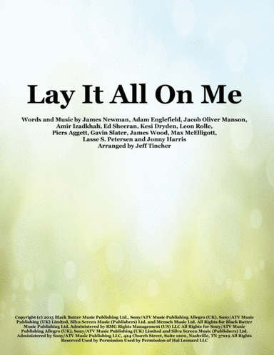 Lay It All On Me (arr. Jeff Tincher)