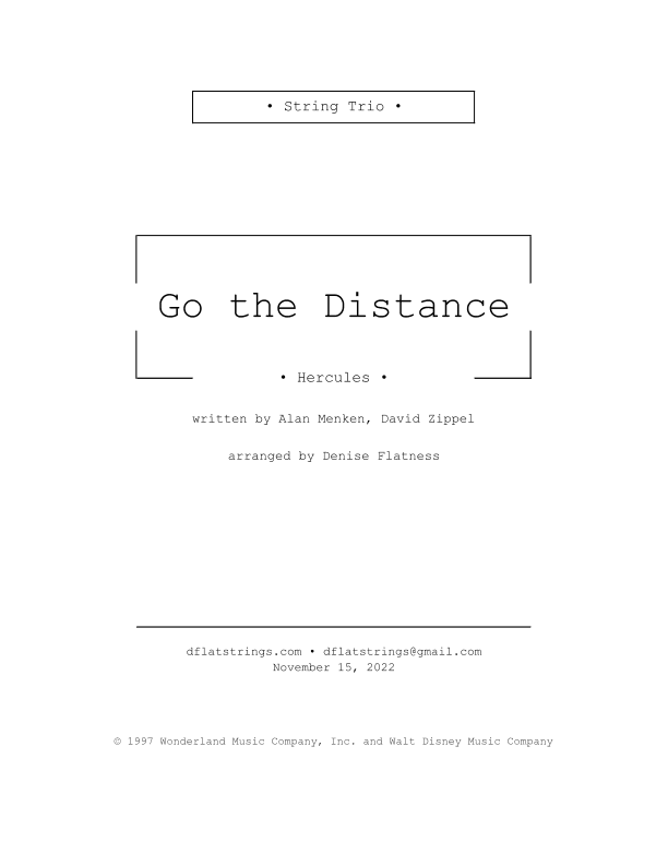 Go The Distance (arr. Denise Flatness)