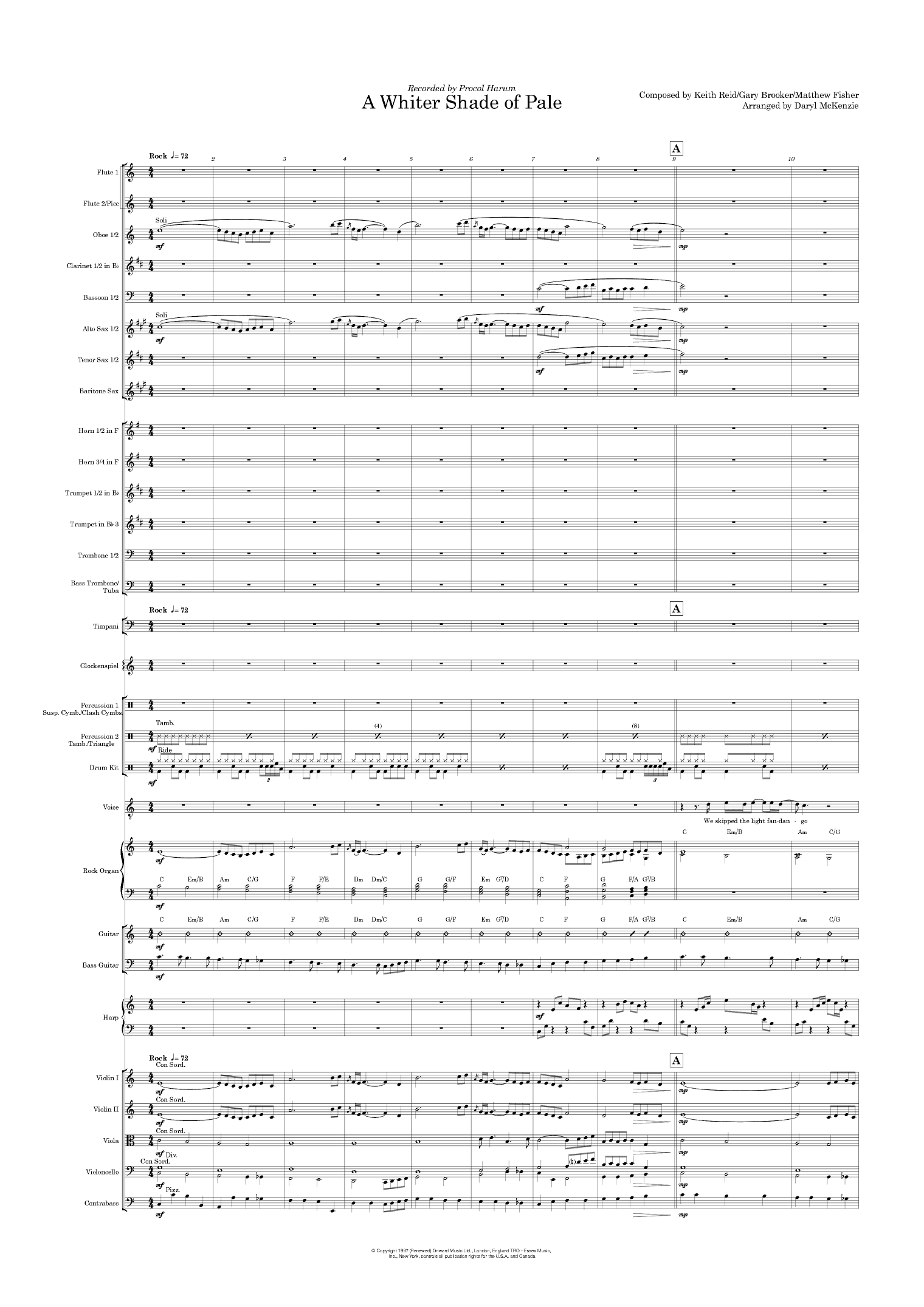 A Whiter Shade Of Pale (arr. Daryl McKenzie)