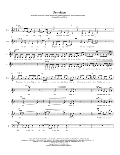 Unwritten (arr. Ana Morel)