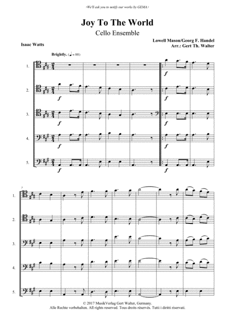 Joy To The World (arr. Gert Th. Walter)