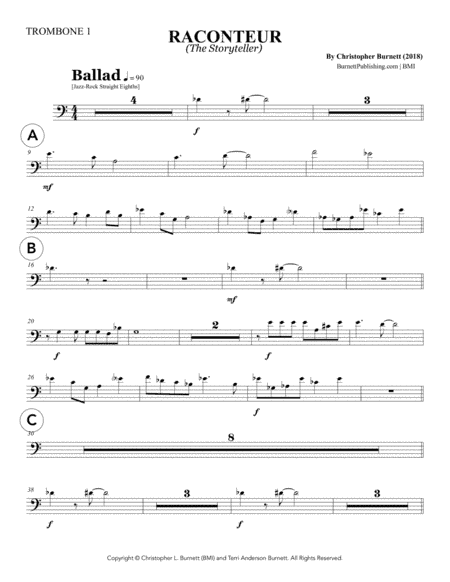 RACONTEUR (The Storyteller) - Trombone 1