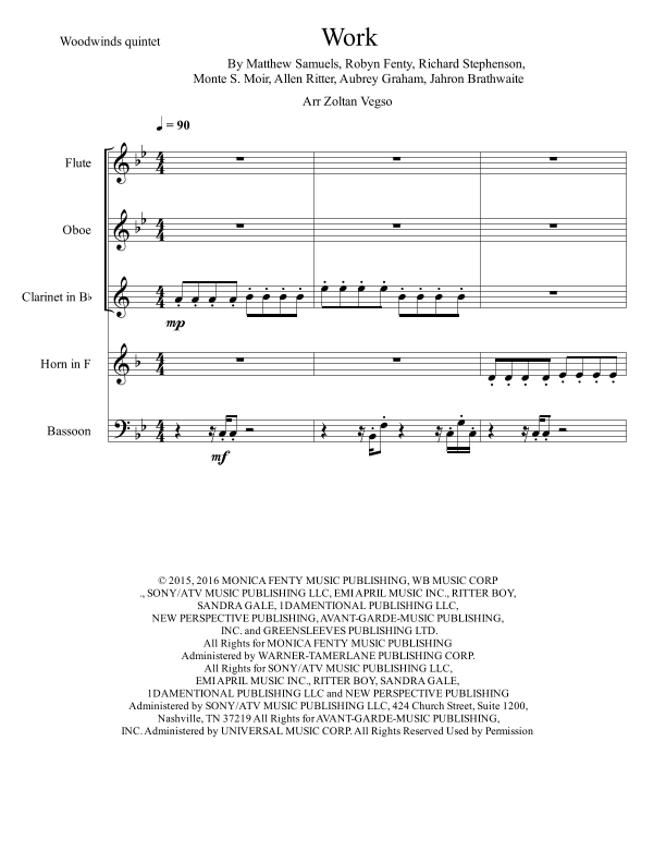Work (arr. Zoltan Vegso)