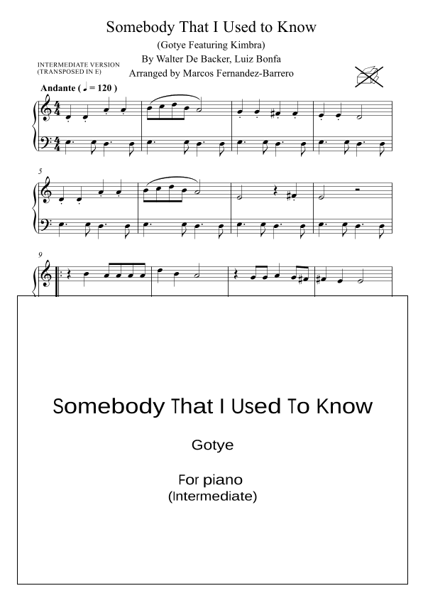 Somebody That I Used To Know (arr. Marcos Fernandez-Barrero)