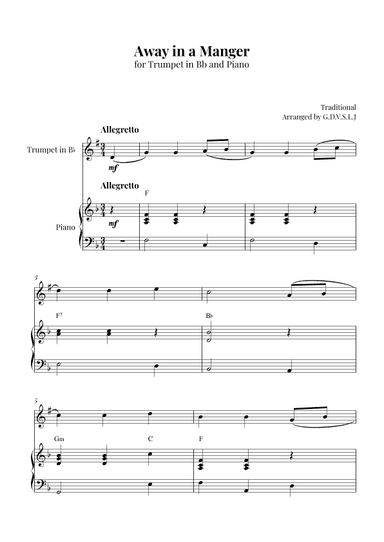 Away in a Manger (arr. G.D.V.S.L.J)