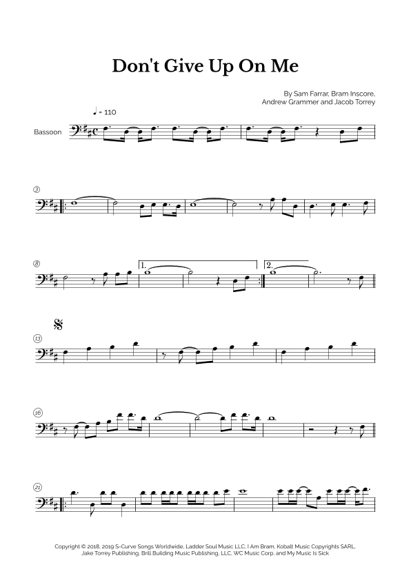 Don't Give Up On Me (arr. Marcos Soares)