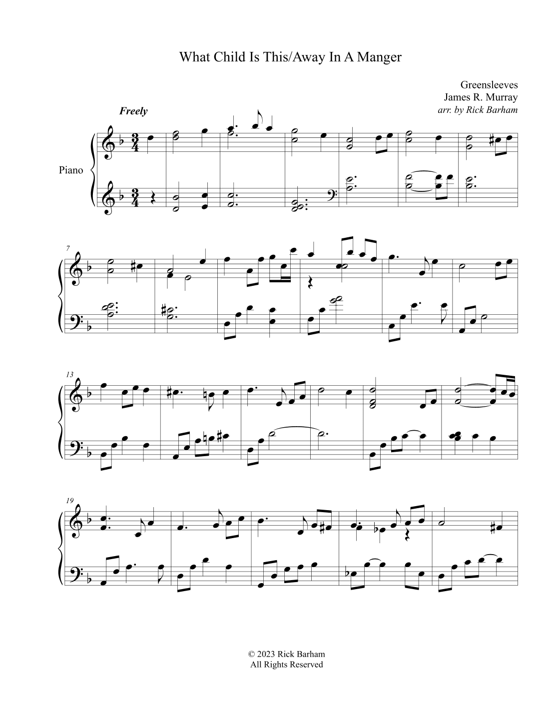 What Child Is This/Away In A Manger (arr. Rick Barham)