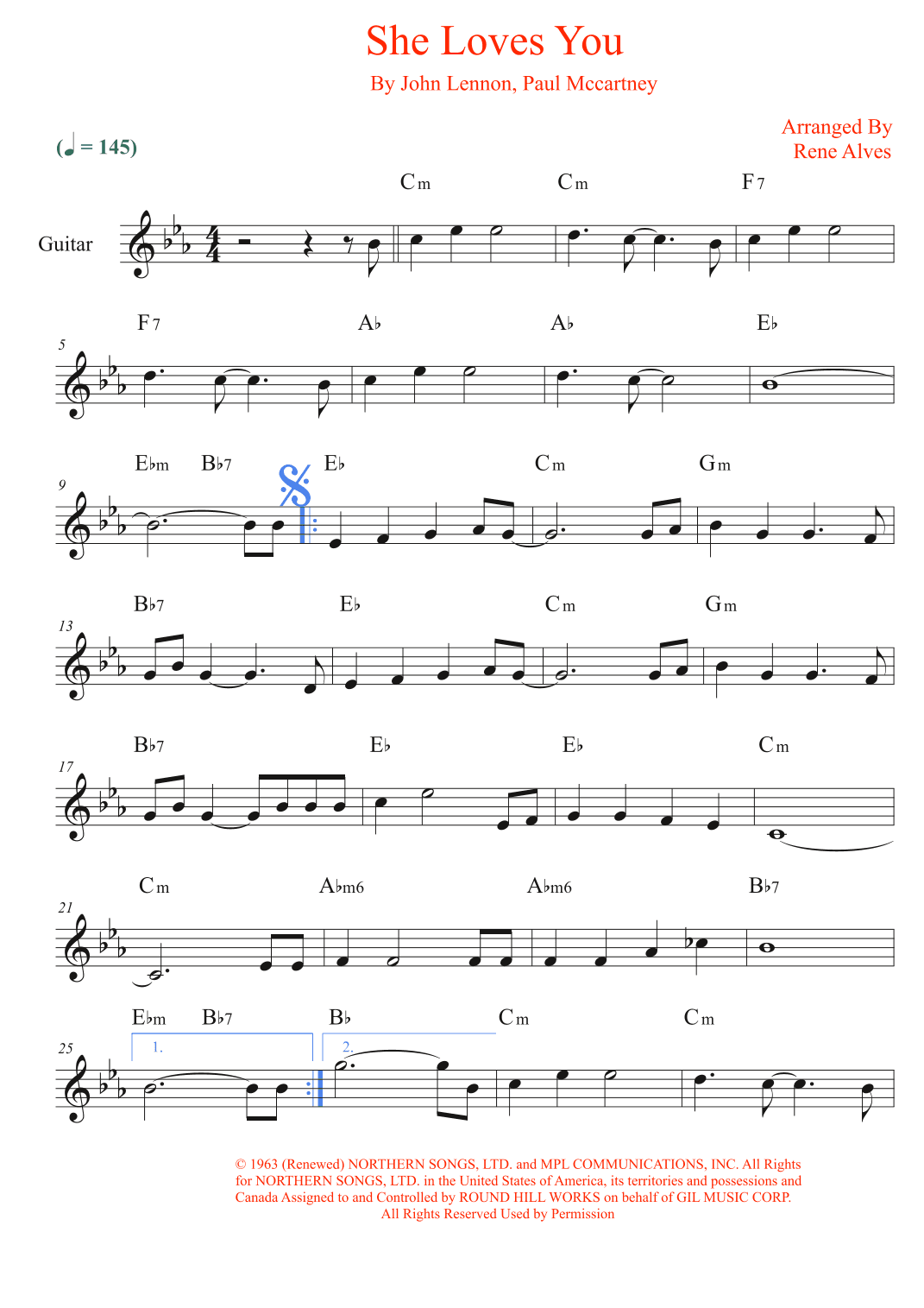 She Loves You (arr. Rene Alves)