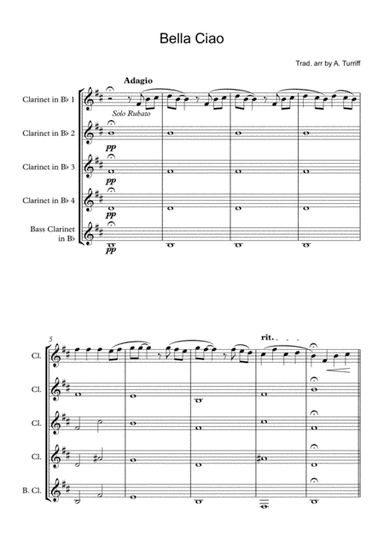 Bella Ciao - Clarinet Ensemble (arr. Alison Turriff)