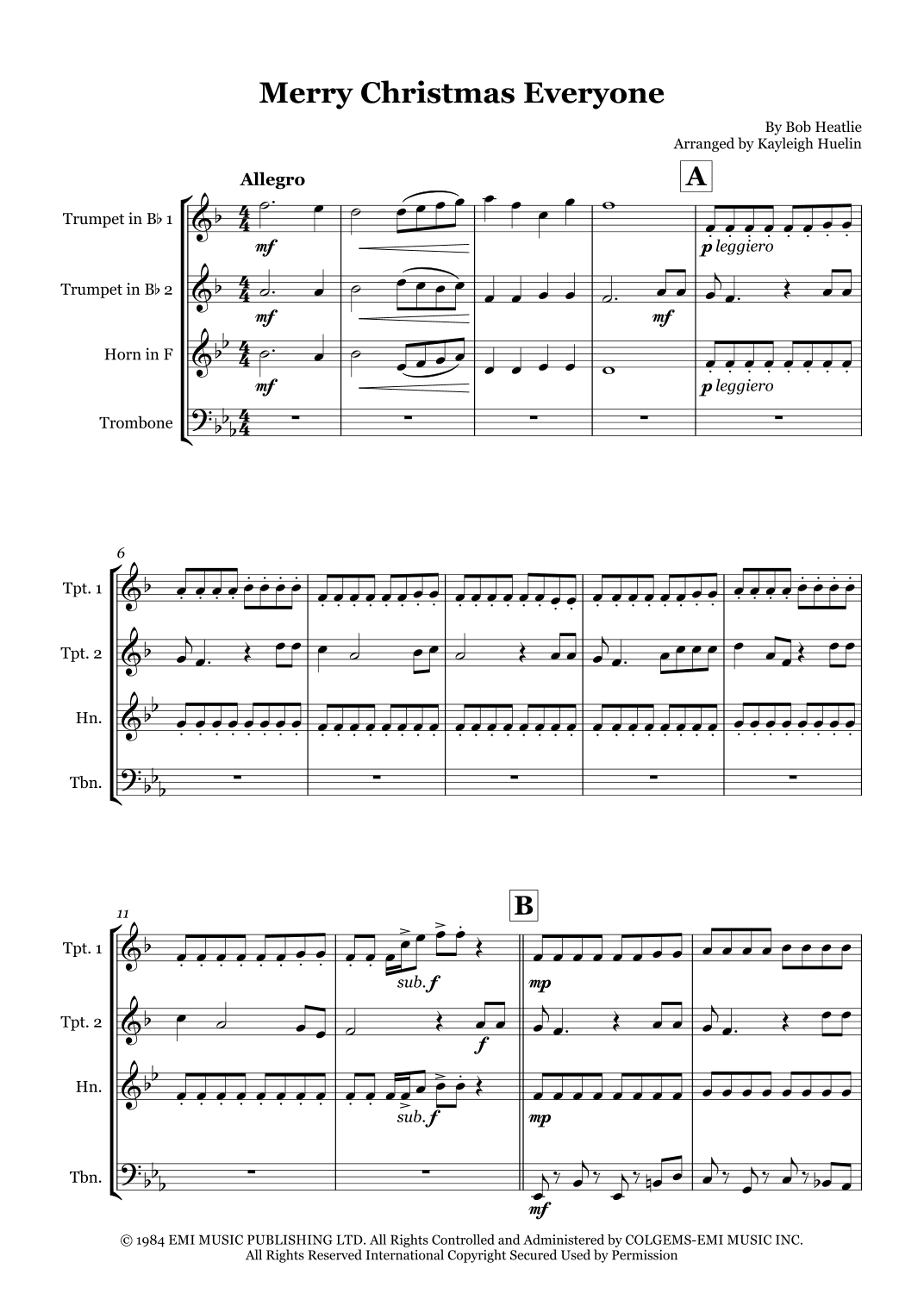 Merry Christmas Everyone (arr. Kayleigh Huelin)