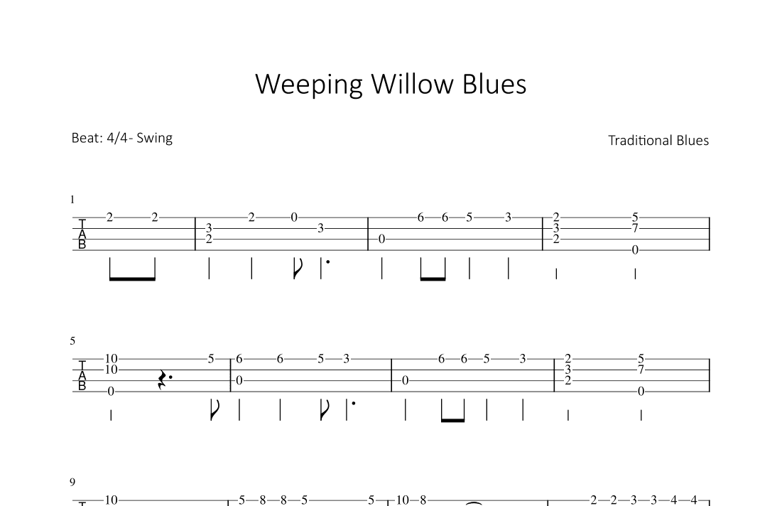 Weeping Willow Blues (arr. Bettina Schipp)