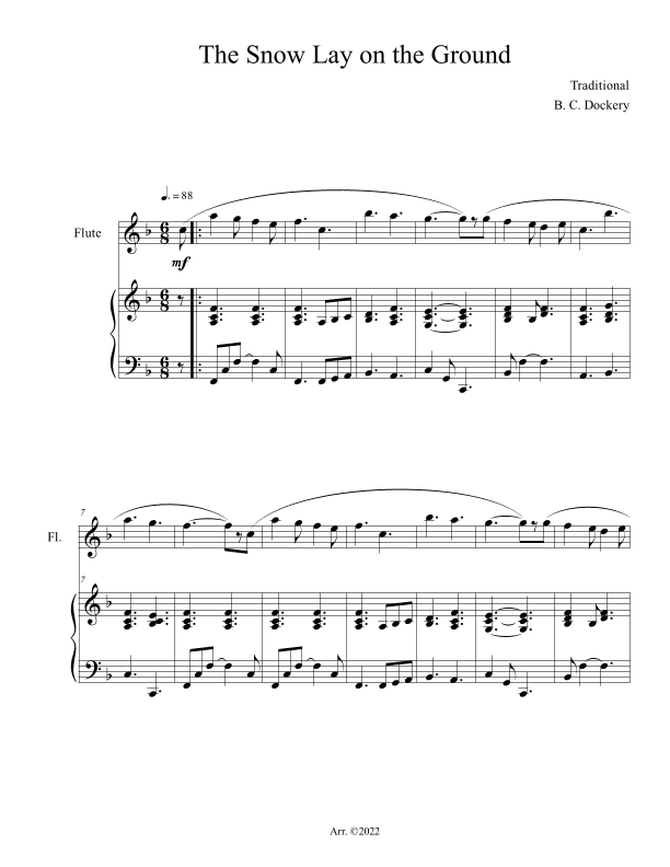 The Snow Lay on the Ground (Flute Solo with Piano Accompaniment) (arr. B. C. Dockery)