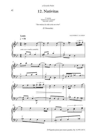 20 Piezas, Op. 4 (2017) No. 12. Nativitas