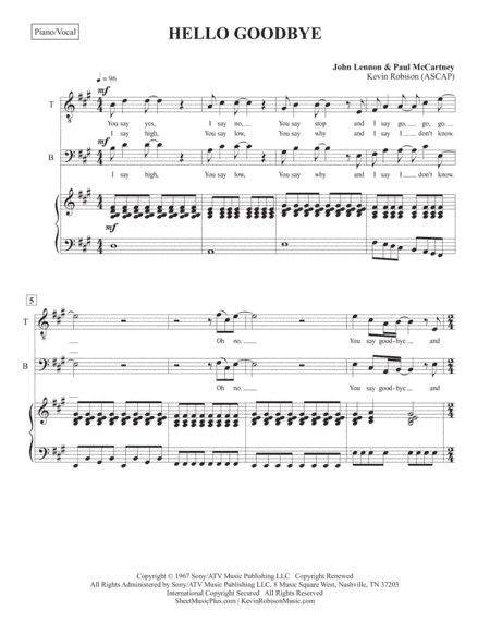 Hello, Goodbye (arr. Kevin Robison)