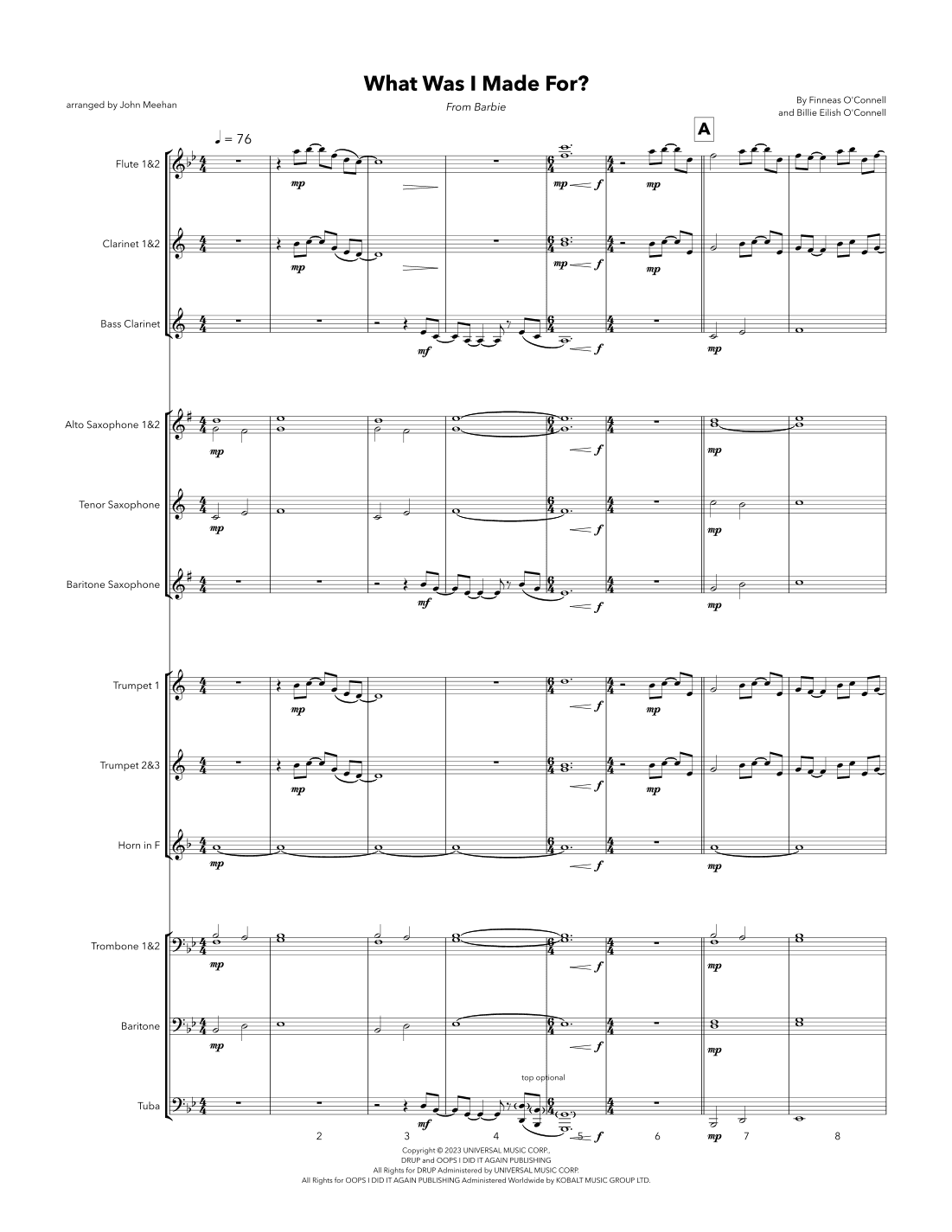 What Was I Made For? (arr. John Meehan)