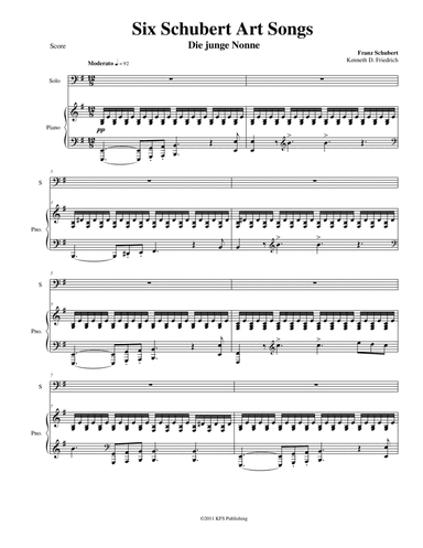 Six Schubert Art Songs - string bass and piano (arr. Kenneth D. Friedrich)