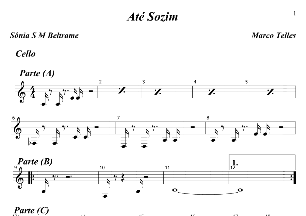 Até Sozim (arr. Sonia S M Beltrame)