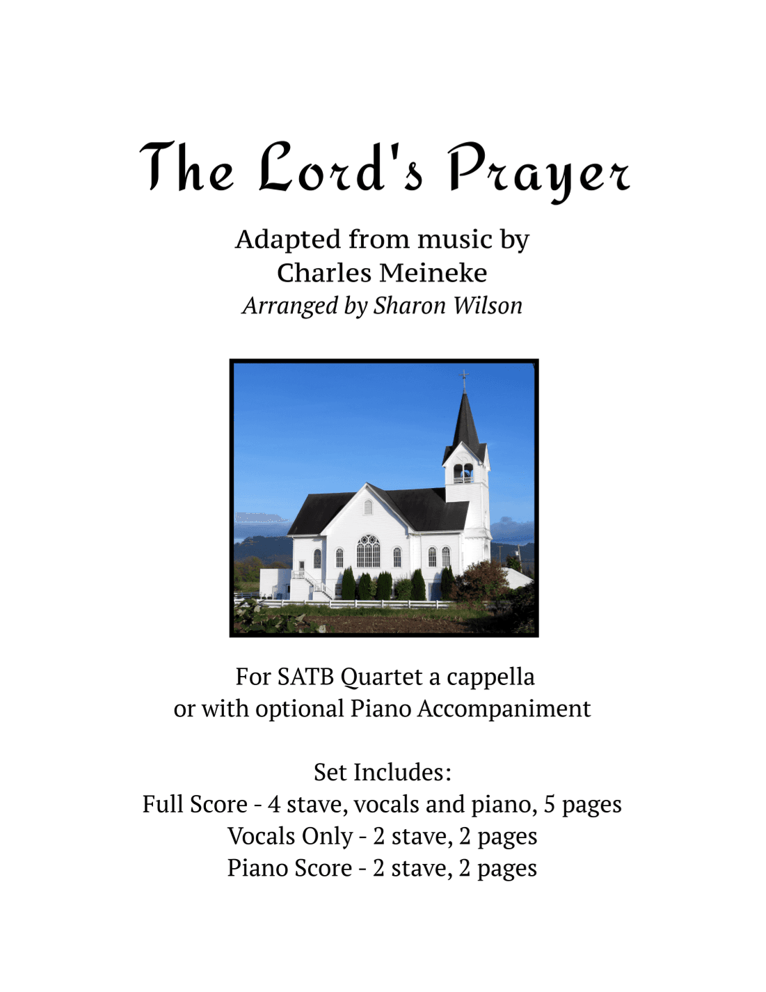 The Lord's Prayer (for SATB a cappella quartet with optional piano accompaniment) (arr. Sharon Wilson)