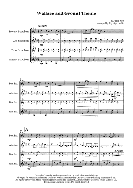 Wallace And Gromit Theme (arr. Kayleigh Huelin)