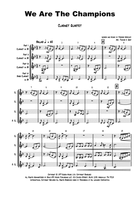 We Are The Champions (arr. Thomas H. Graf)