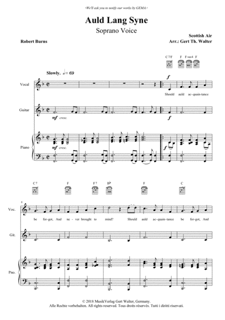 Auld Lang Syne (arr. Gert Th. Walter)