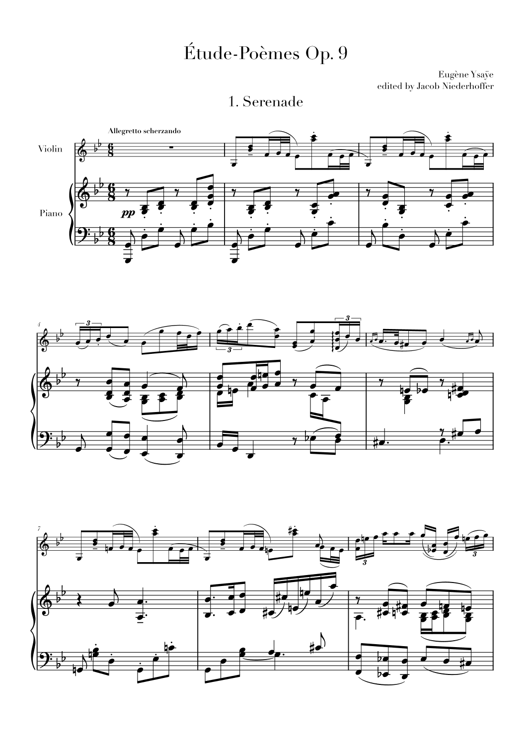 Etude-Poeme Op. 9 No. 1 "Serenade" (arr. Jacob Niederhoffer)